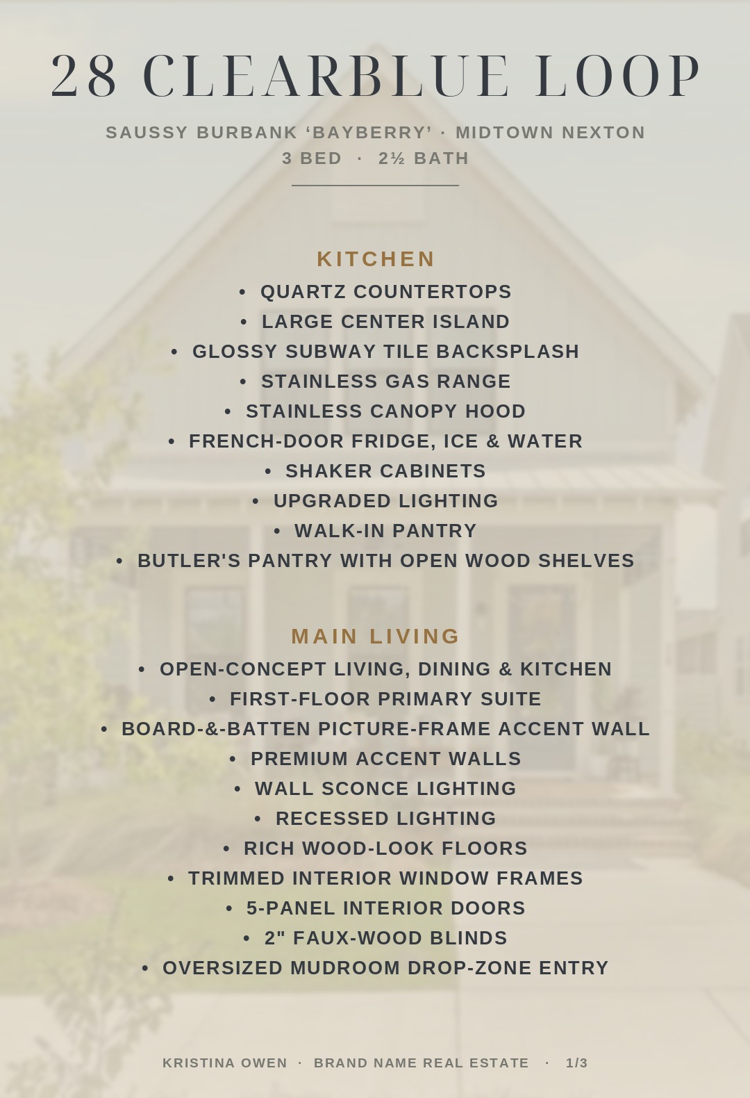 28 Clearblue Loop features & upgrades — kitchen and main living